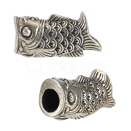 2Pcs Brass European Beads KK-HY0004-63AS-1