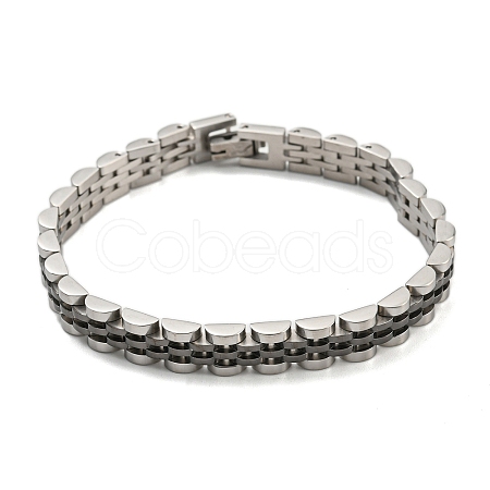 Ion Plating(IP) 304 Stainless Steel Thick Link Chain Bracelet BJEW-G649-09B-C-1