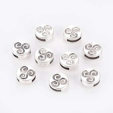 Tibetan Style Slide Charms TIBE-Q001-AS-LF-1