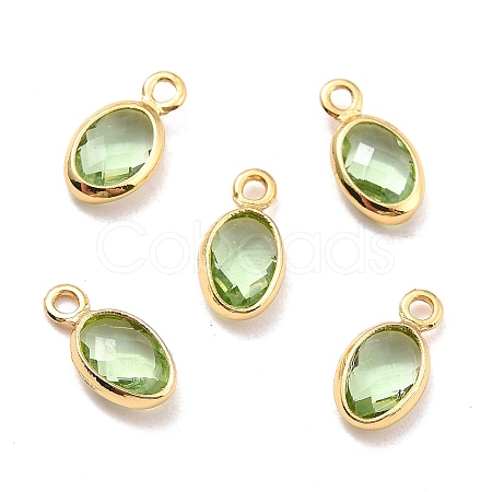 Eco-Friendly Brass with Glass Pendants KK-K268-01Q-1