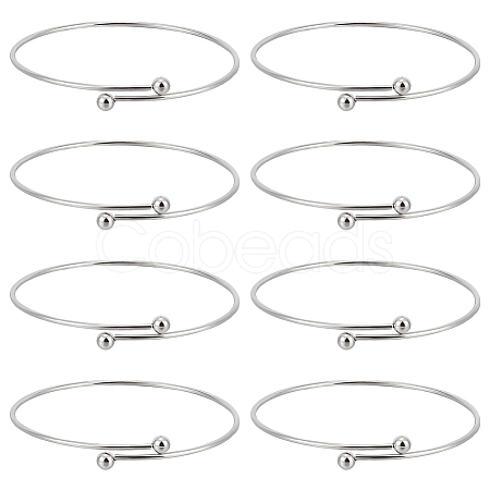 10Pcs Adjustable 304 Stainless Steel Wire Cuff Bangle Making MAK-BBC0001-15-1