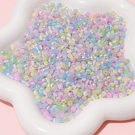 Mixed Color Imitation Cat Eye Glass Round Seed Beads LS-SEED-NH0003-01A-04-1