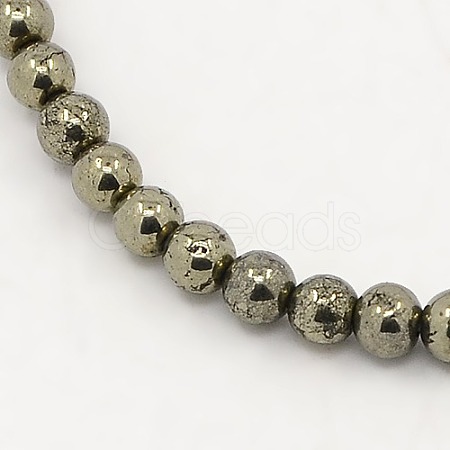 Natural Pyrite Beads Strands G-M009-03D-1