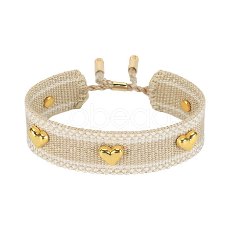 Adjustable Polyester & Alloy Slider Bracelets FS-WG54A06-04-1