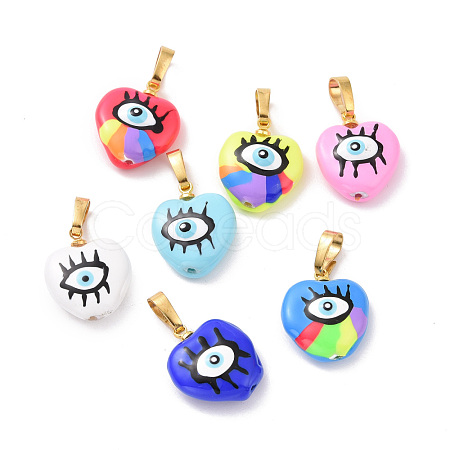 Brass Enamel Pendants FIND-C009-01G-1