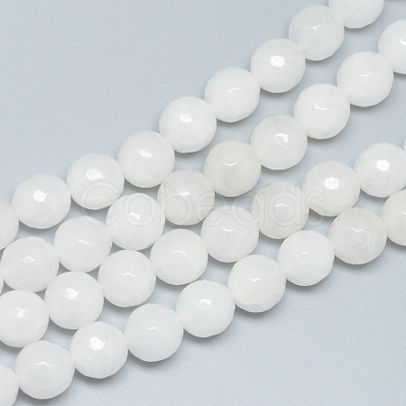 Natural White Jade Beads Strands G-R346-6mm-08-01-1