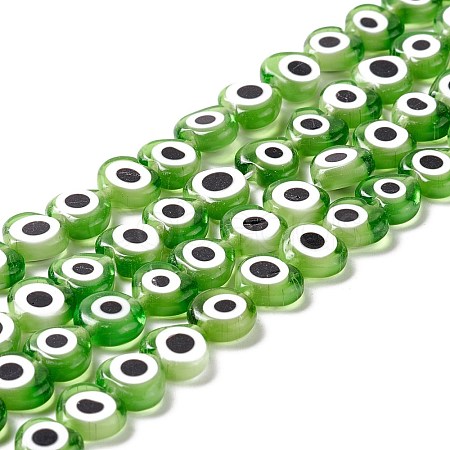Handmade Evil Eye Lampwork Beads Strands LAMP-F023-B09-1