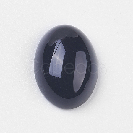 Natural Dyed & Heated Black Agate Cabochons X-G-BA18x13x5-1