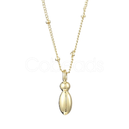 1Pc Initial Letter Brass Pendant Necklaces NJEW-YW0001-24I-1
