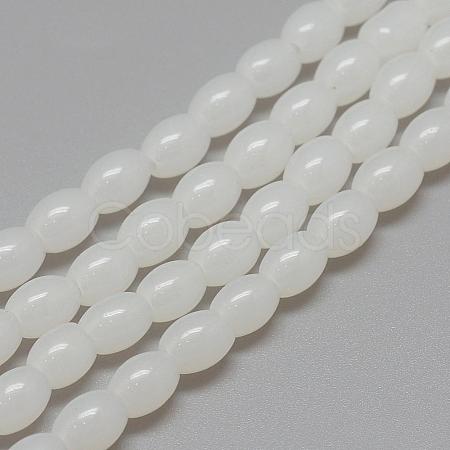 Baking Paint Glass Beads Strands DGLA-S115-8x6mm-Y01-1