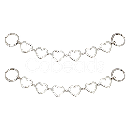 2Pcs Alloy Heart Boot Strap Chains FIND-FG0003-66-1
