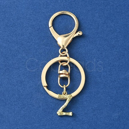 Alloy Initial Letter Charm Keychains KEYC-YW00006-26-1