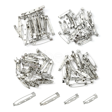 100Pcs 4 Size Iron Brooch Findings IFIN-YW0001-63-1