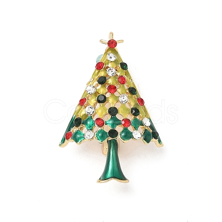 Christmas Alloy Rhinestone Brooch for Backpack Clothes JEWB-I045-01KCG-01-1