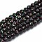 Electroplate Non-magnetic Synthetic Hematite Beads Strands, Round, Faceted, Black, 4mm, Hole: 1mm, about 108pcs/strand, 15.67 inch~15.91 inch(39.8cm~40.4cm)