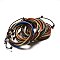 Adjustable Leather Cord Multi-Strand Bracelets, Mixed Color, 53mm, 10x6mm