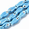 Handmade Porcelain Ceramic Beads Strands, Bright Glazed Porcelain, Fish, Dodger Blue, 19x10x8mm, Hole: 1.5mm, about 17pcs/strand, 12.40 inch(31.5cm)