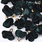 Cloth Pendants, with CCB Plastic, Flower, Golden, Dark Green, 30~35x25~37mm, Hole: 1.6mm