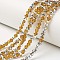 Electroplate Transparent Glass Beads Strands, Half Silver Plated, Faceted, Rondelle, Orange, 2.9~3.3x2mm, Hole: 0.8mm, about 144~149pcs/strand, 36~37cm