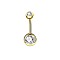 304 Stainless Steel Clear Cubic Zirconia 15 Gauge Round Belly Button Rings, Piercing Navel Rings, Curved Barbell Body Jewelry for Women, Golden, 10mm, Pin: 1.6mm