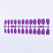 Solid Colors Matte Plastic False Nails Full Cover Fake Nails Tips, Natural Medium Length Press on Nails, Blue Violet, 18~24x7~14mm, about 24pcs/set