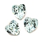 Glass Rhinestone Cabochons, Flat Back & Back Plated, Faceted, Heart, Indian Sapphire, 5.5x5x3.5mm