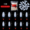 ABS Plastic Seamless Almond False Nail Tips, Practice Manicure Nail Art Tool, Beige, 19~28x5~15mm, 600pcs/bag