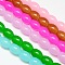 Imitation Jade Glass Rice Bead Strands, Mixed Color, 18x14mm, Hole: 1mm, about 22pcs/strand, 15.7 inch