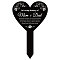 Acrylic Garden Stake, Ground Insert Decor, for Yard, Lawn, Garden Decoration, Heart with Memorial Words, June Rose, 258x158mm