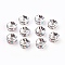 Brass Rhinestone Spacer Beads, Grade AAA, Straight Flange, Nickel Free, Silver Color Plated, Rondelle, Crystal AB, 8x3.8mm, Hole: 1.5mm