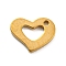 304 Stainless Steel Charms, Golden, Laser Cut, Heart, 7x9x1mm, Hole: 1mm