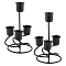 Iron Candle Holder, Perfect Home Party Decoration, Column, Electrophoresis Black, 4x6-1/4 inch(10x16cm)