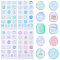 CRASPIRE 4 Sheets 4 Colors Epoxy Resin Adhesive Stickers, Imitation Wax Seal Stickers, For Envelope Seal, Butterfly & Floral & Heart, Mixed Color, 220x118x1.3mm, Sticker: 17.5~30x17.5~29mm, 1 sheet/color