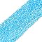 Imitation Austrian Crystal 5301 Bicone Beads, Faceted Glass Beads Strands, Light Sky Blue, 3.5~3.8x3~3.5mm, Hole: 0.5mm, about 113~115pcs/strand, 36~36.5cm