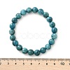 Natural Apatite Round Round Beaded Stretch Bracelets BJEW-G697-01A-4