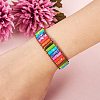 Synthetic Regalite/Imperial Jasper/Sea Sediment Column Beaded Bracelet BJEW-SZ0002-34-5