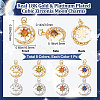 8Pcs 8 Colors Brass Micro Pave Clear Cubic Zirconia Glass Pendants KK-BBC0003-79-2