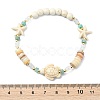 Natural Freshwater Shell & Amazonite & Synthetic Turquoise & Opalite & Non-magnetic Hematite Beads Stretch Bracelets for Women BJEW-JB13810-01-4