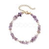 Natural Amethyst Chip Beaded Bracelets for Women BJEW-JB11742-03-2