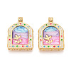 304 Stainless Steel Enamel Pendants X1-STAS-T068-18A-1