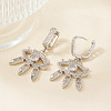 Fashionable Brass Clear Cubic Zirconia Eye Hoop Earrings CN7590-1-1