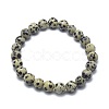 Natural Dalmatian Jasper Bead Stretch Bracelets X-BJEW-K212-B-014-2