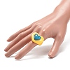 3D Resin Heart Finger Ring RJEW-JR00538-04-3