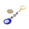 Heart/Hamsa Hand/Teardrop/Flat Round with Evil Eye Lampwork Pendant Keychain KEYC-JKC00439-4
