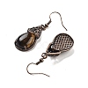 Natural Tiger Eye Teardrop Dangle Earrings EJEW-B055-01R-24-2