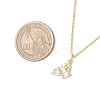 Brass Micro Pave Clear Cubic Zirconia Pendant Necklace NJEW-JN05390-01-4