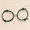 Alloy Heart-shaped Magnetic Braided Rope Bracelets for Couple Girlfriends WG59636-12-1