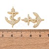 Brass Micro Pave Clear Cubic Zirconia Connector Charms CU-CBA4579-17G-2