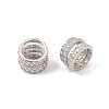 925 Sterling Silver Micro Pave Clear Cubic Zirconia European Beads SE-CBAF1B2-11P-1