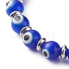 Handmade Evil Eye Lampwork Beaded Stretch Bracelets BJEW-JB06466-01-3